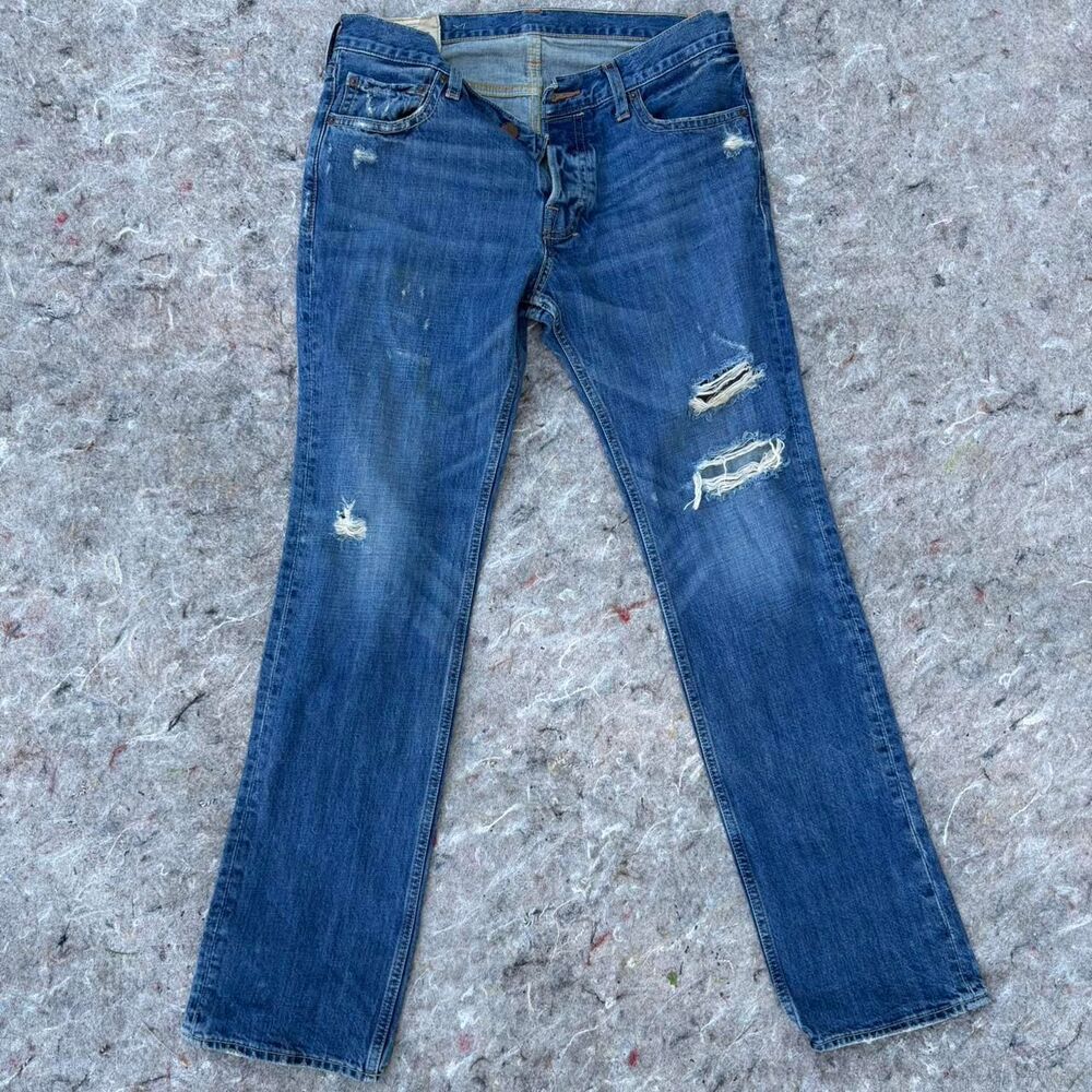 Hollister-co Men's Blue and Navy Jeans